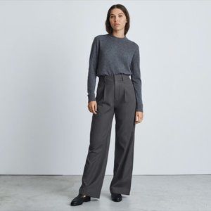 Everlane Way High Drape Pant in Slate Grey - hemmed 2 in.